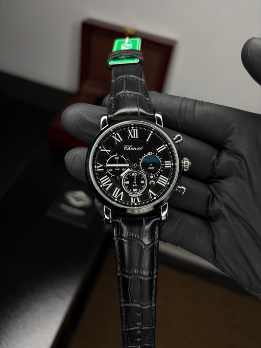 Chenxi Leather Strap Chronograph Watch