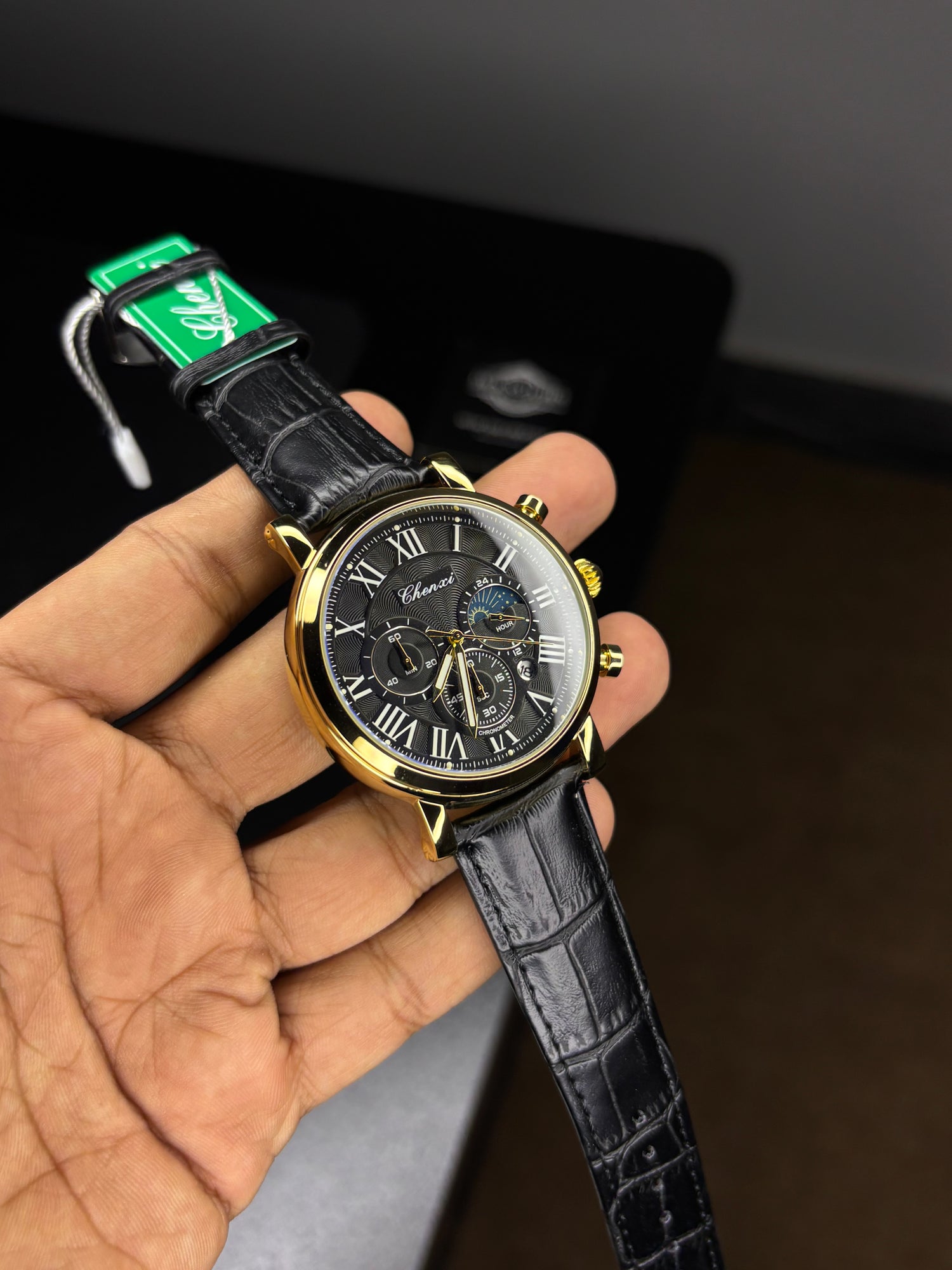 Chenxi Leather Strap Chronograph Watch