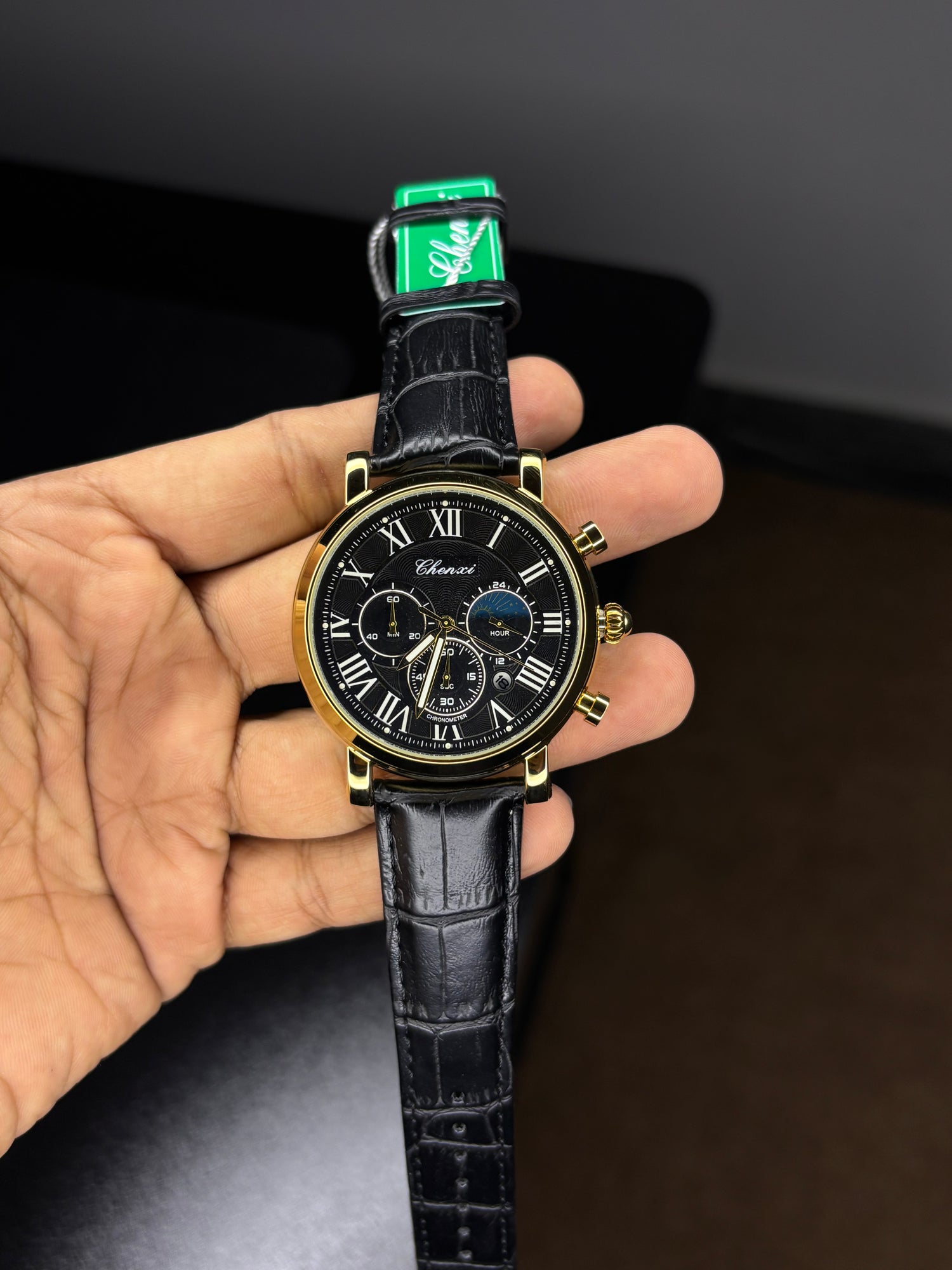 Chenxi Leather Strap Chronograph Watch