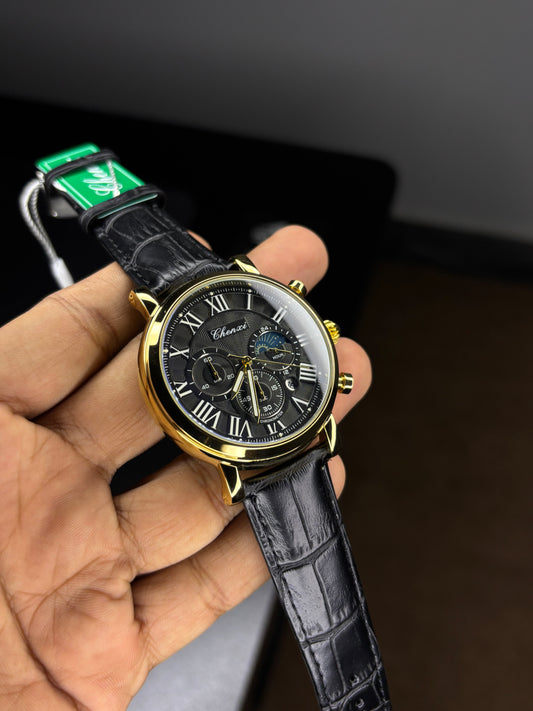 Chenxi Leather Strap Chronograph Watch