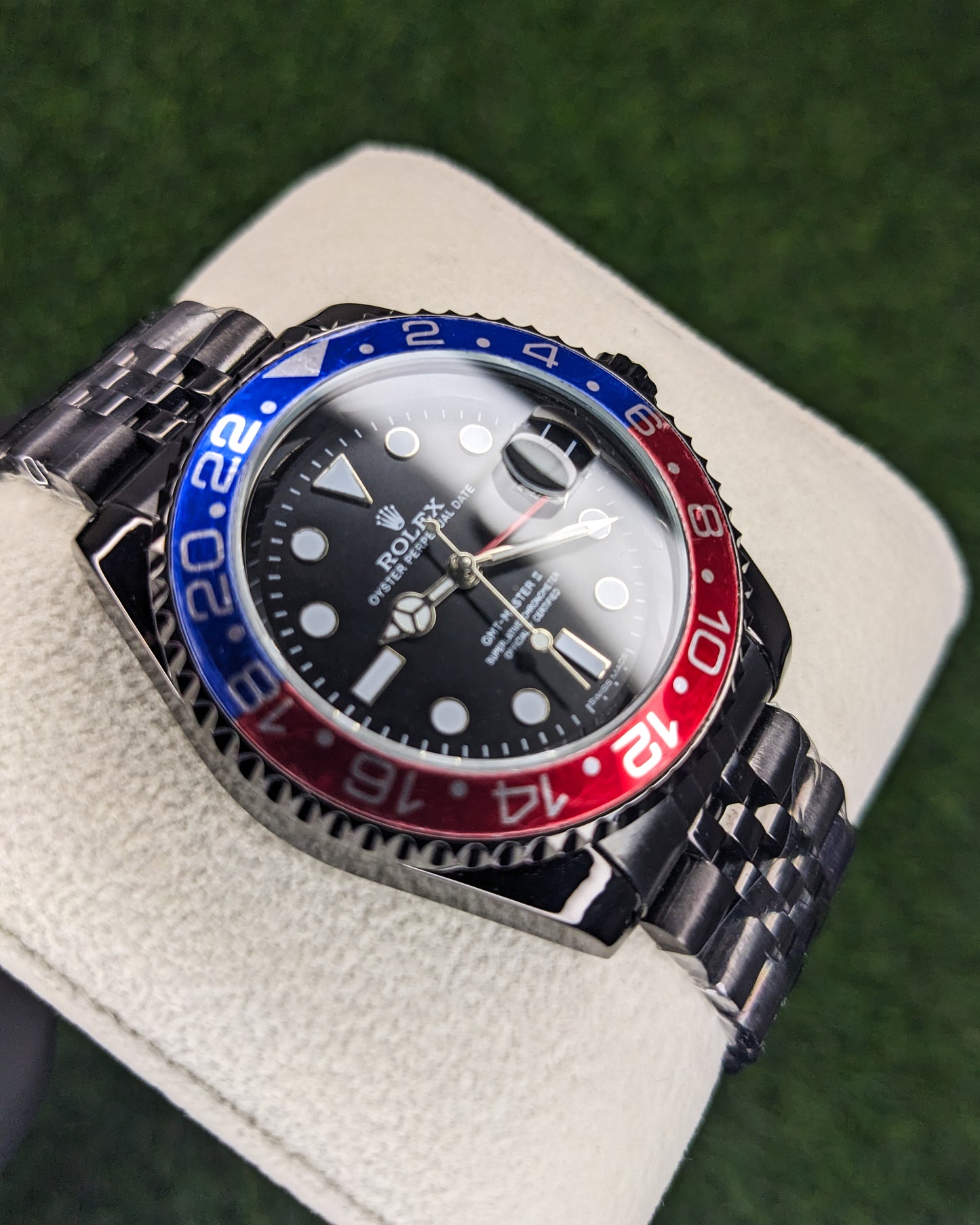 RLX GMT Master Edition With Rotating Dual Color Bezel & Date Adjust Feature