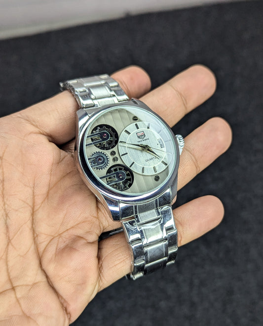 True Worth Facegear Stainless Steel  Watch - Full Silver