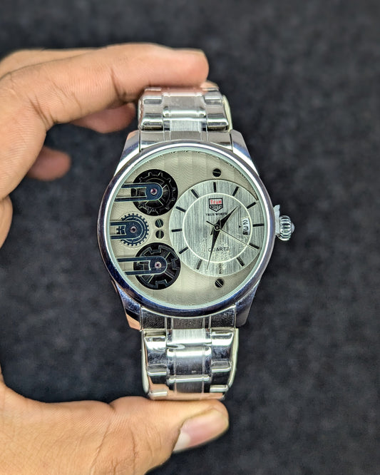 True Worth Facegear Stainless Steel  Watch - Full Silver