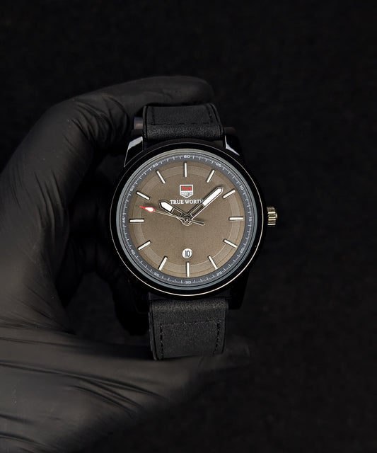 True Worth Silicon Strap Watch With Magnetic Lock - Black & Grey