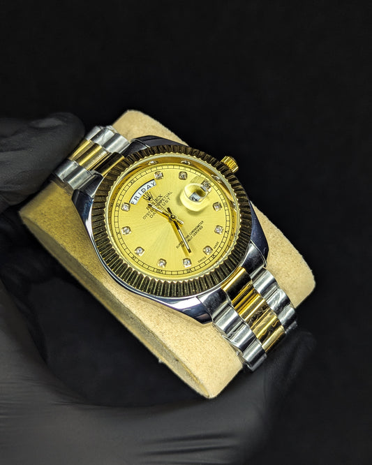 RLX Day & Date Two-Tone Stainless Steel Watch - Golden Dial