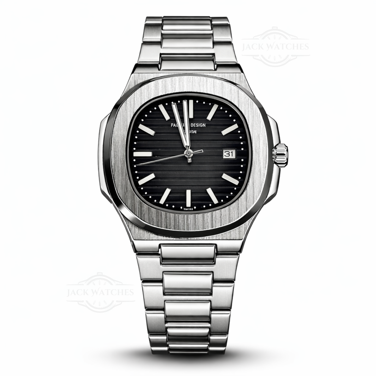 Patek Nautilus Quartz Watch - Black Dial