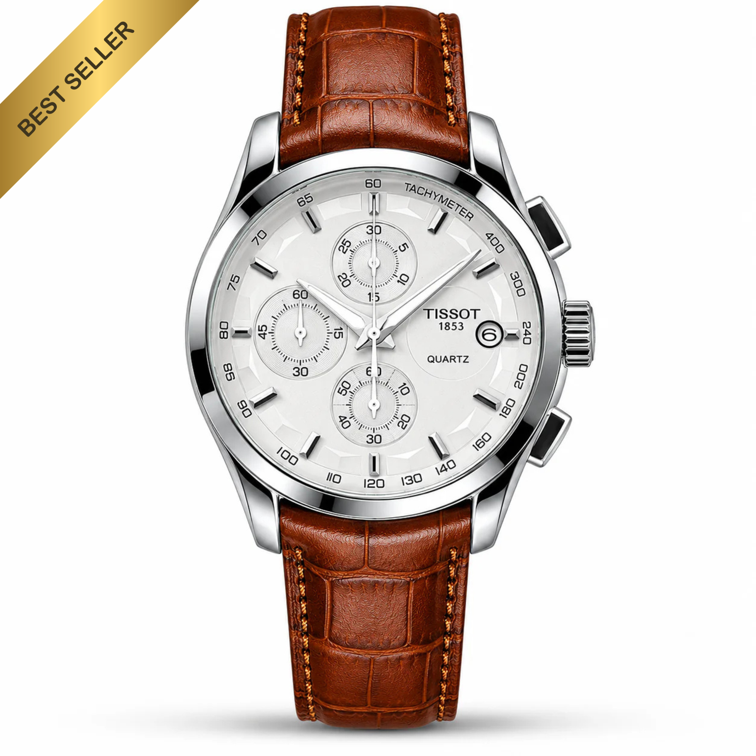 Tsot Leather Strap Chronograph Watch