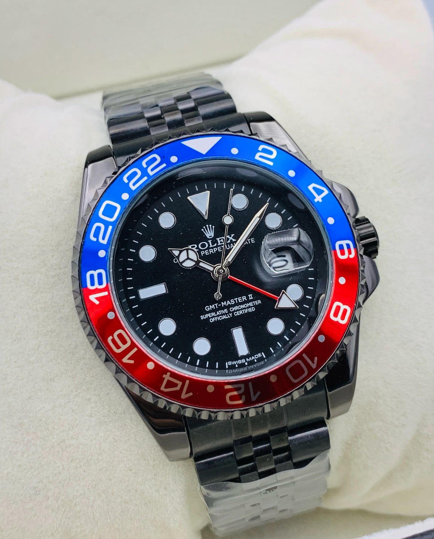 RLX GMT Master Edition With Rotating Dual Color Bezel & Date Adjust Feature