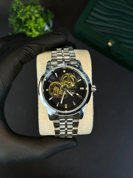 True Worth Silver Automatic Skeleton Watch - TWAT02