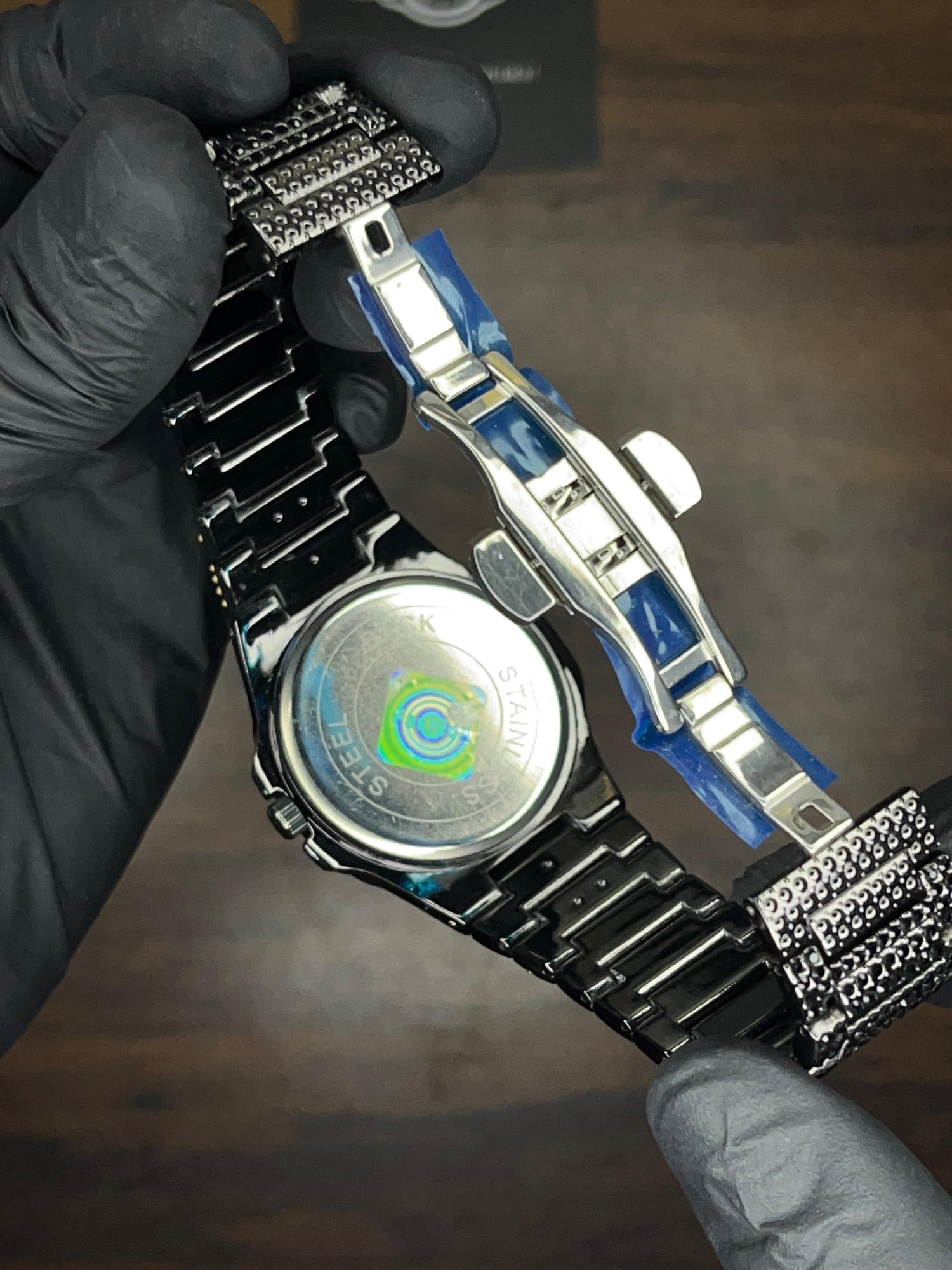 Fully Stoned Black Patek Nautilus