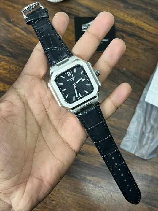 Patek Cubitus Leather Strap Quartz Watch