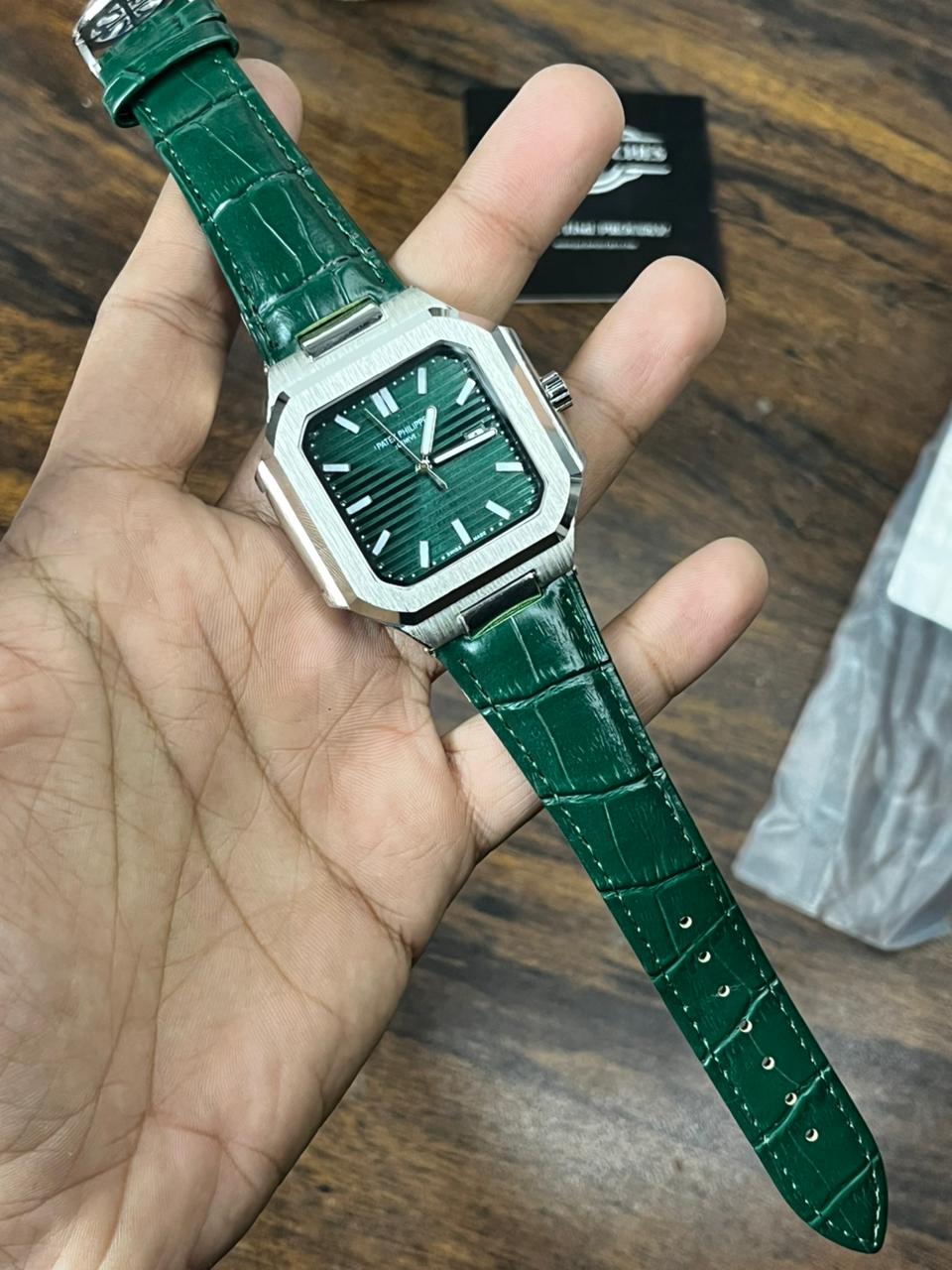 Patek Cubitus Leather Strap Quartz Watch