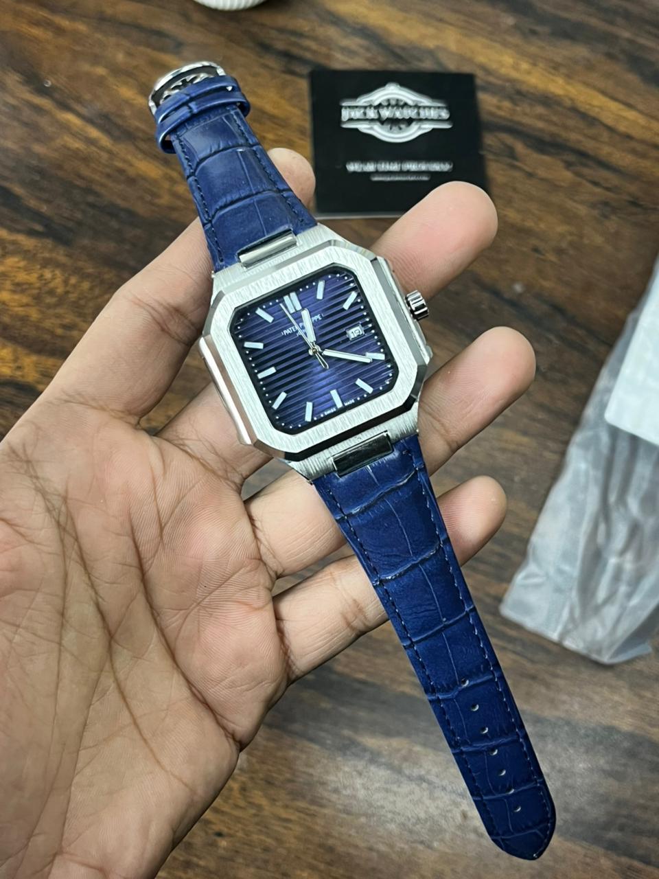 Patek Cubitus Leather Strap Quartz Watch