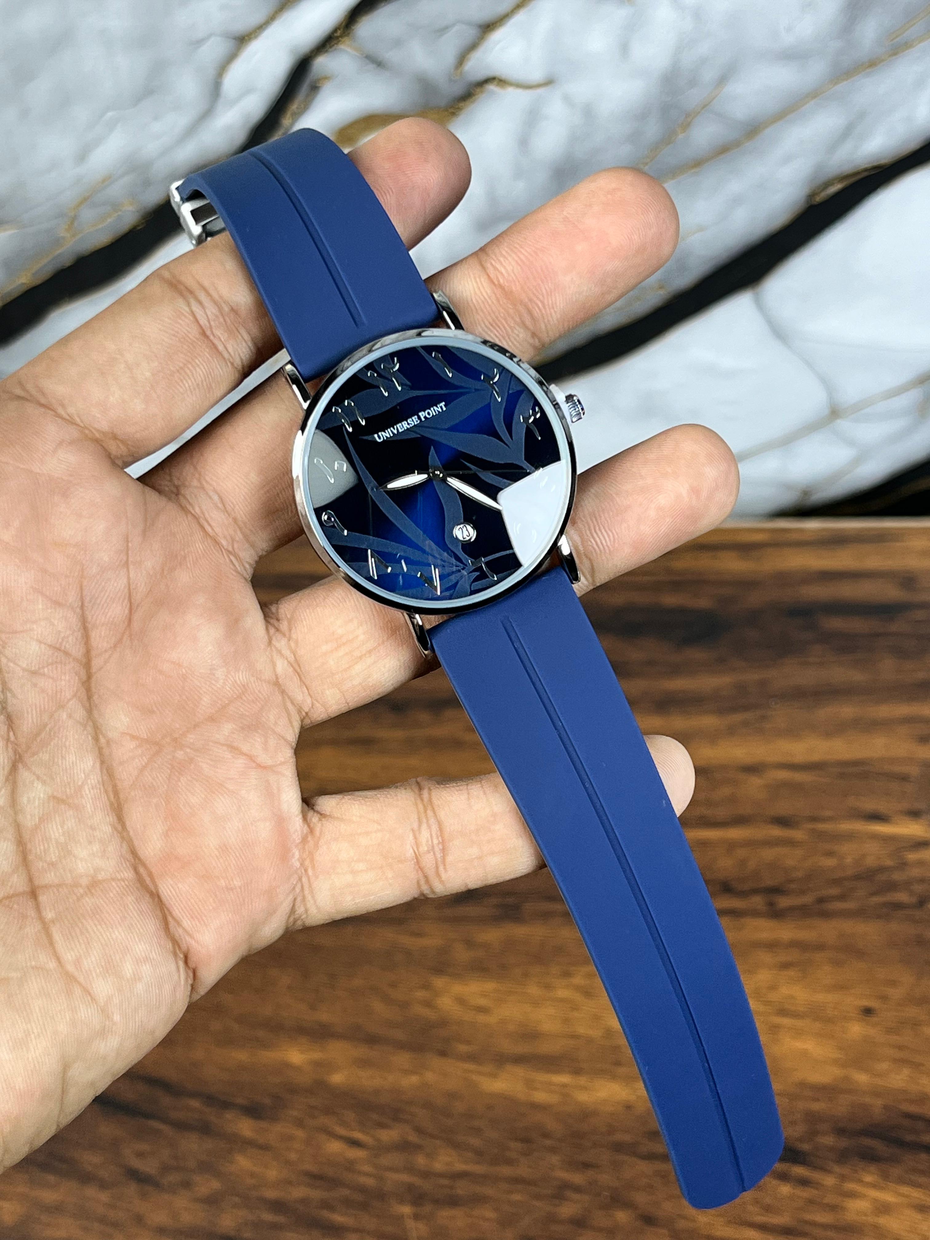 UP Arabic Dial Watch with Leaves Texture | Magnetic Lock