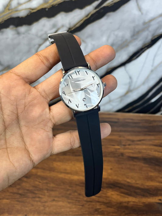 UP Arabic Dial Watch with Leaves Texture | Magnetic Lock