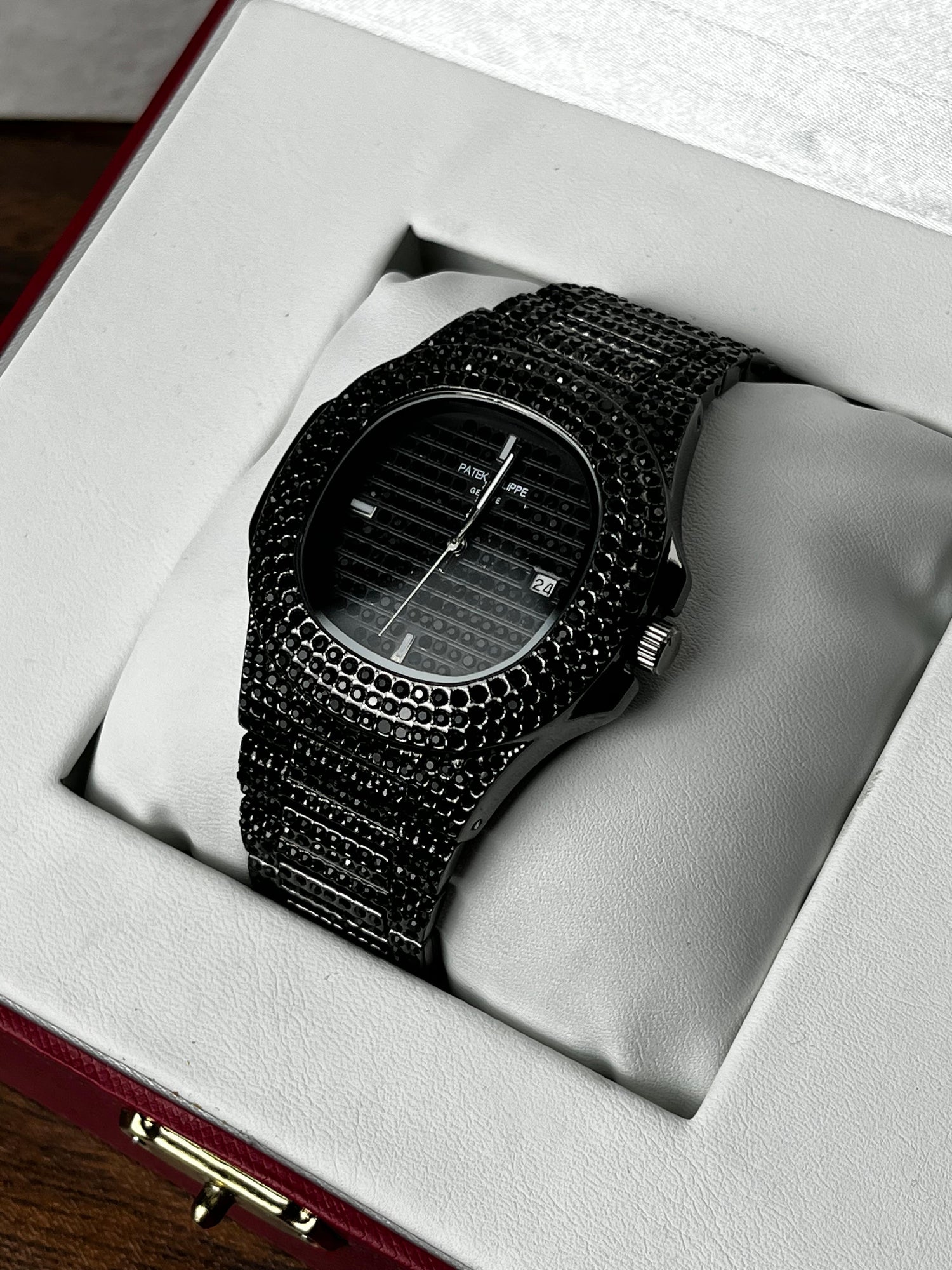 Fully Stoned Black Patek Nautilus