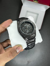 HB Diamond Cut Watch Black