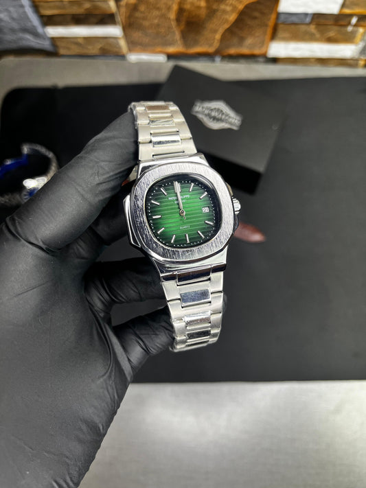 Patek Nautilus Quartz Watch - Green Dial