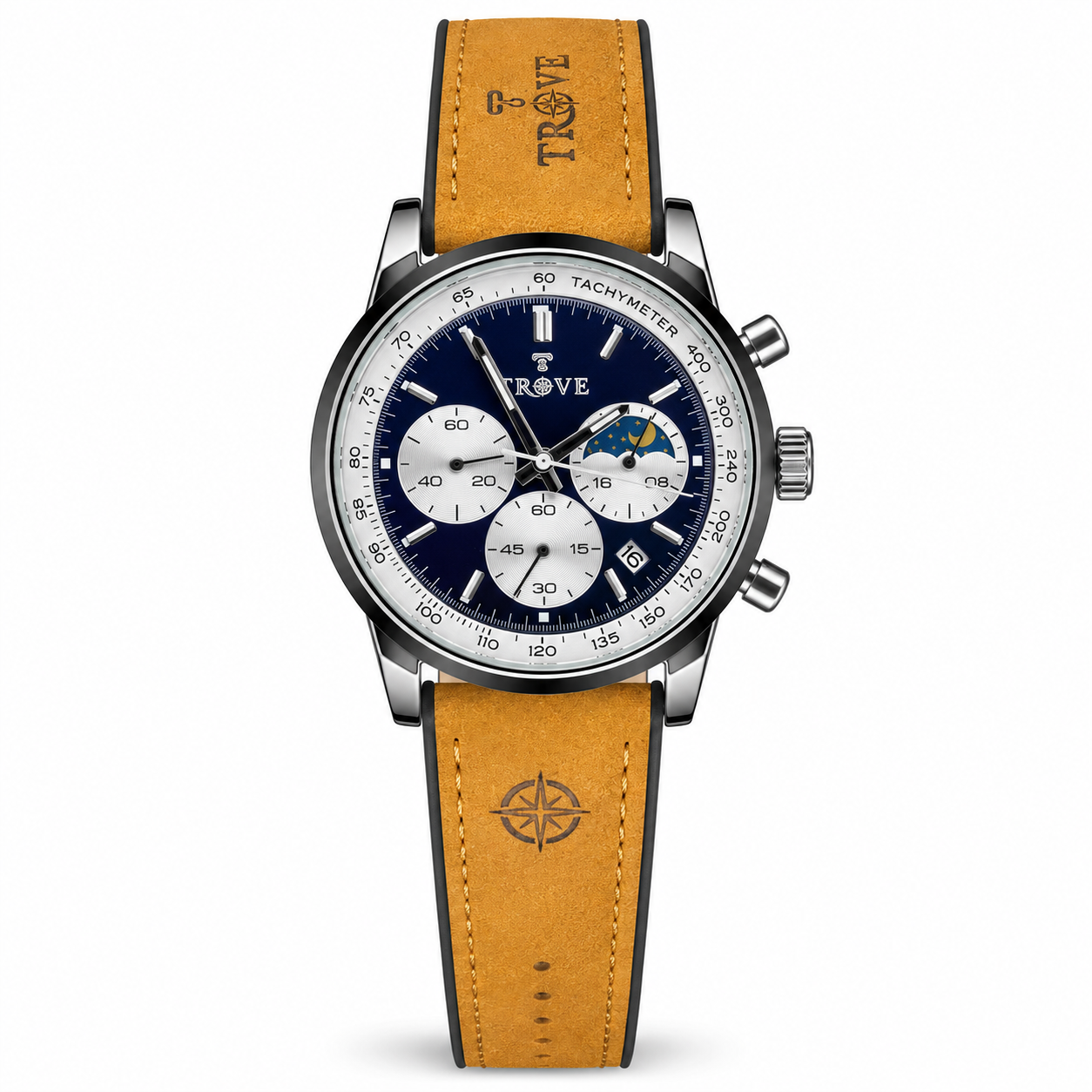Trove Original Chronograph + Moongraph Leather Strap Watch