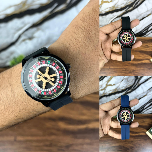 Casino Royale Wheel Watch – Magnetic Lock & Premium Silicon Strap