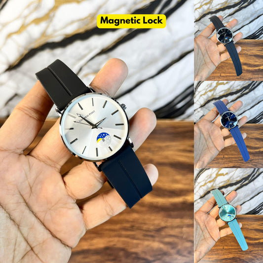 Moon & Stars Dial Magneto Lock Watch